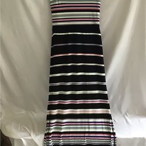 White House Black Market black with stripes maxi skirt/sleeveless dress. Size s